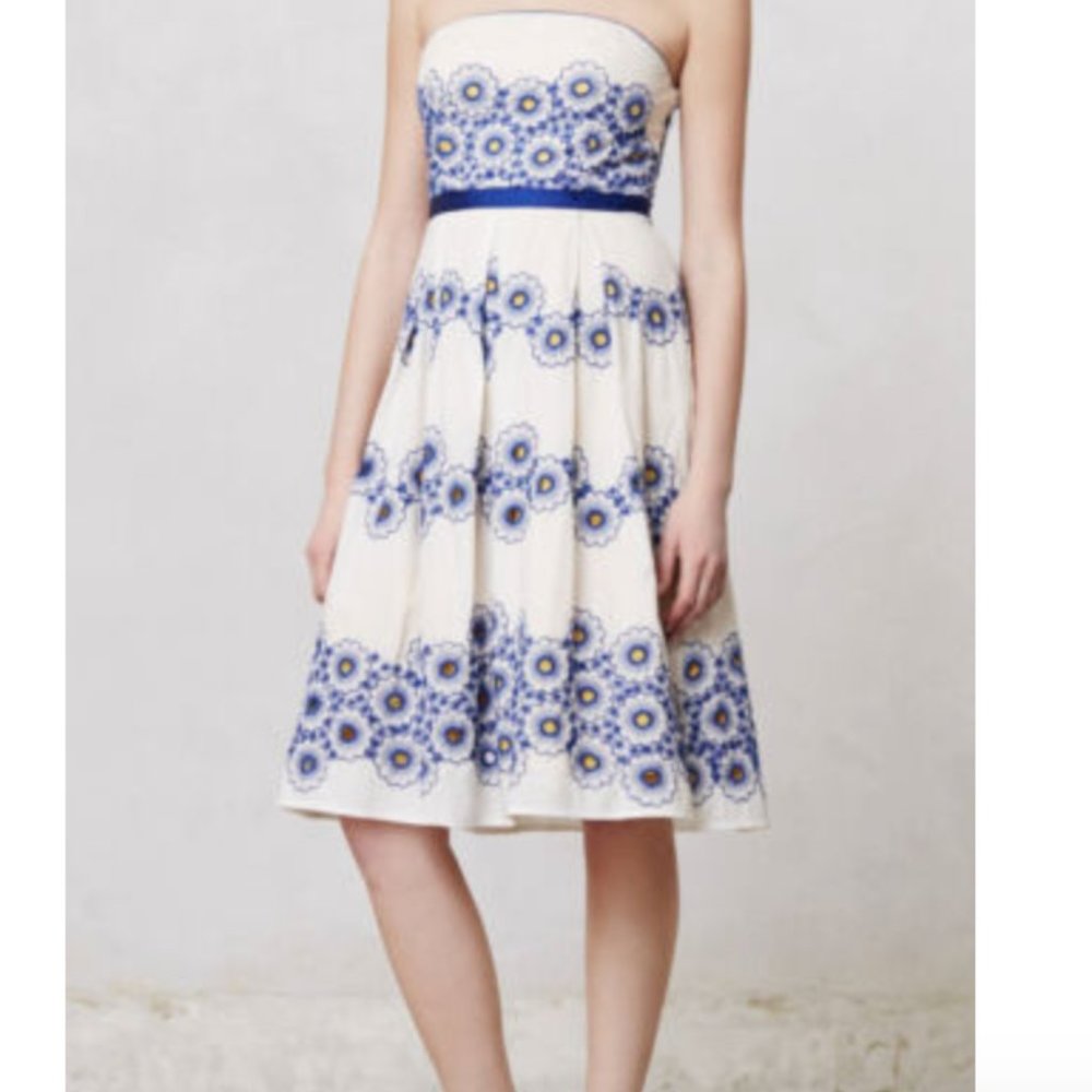 Moulinette Soeurs Forget-Me-Not Embroidered Dress (Anthropologie)